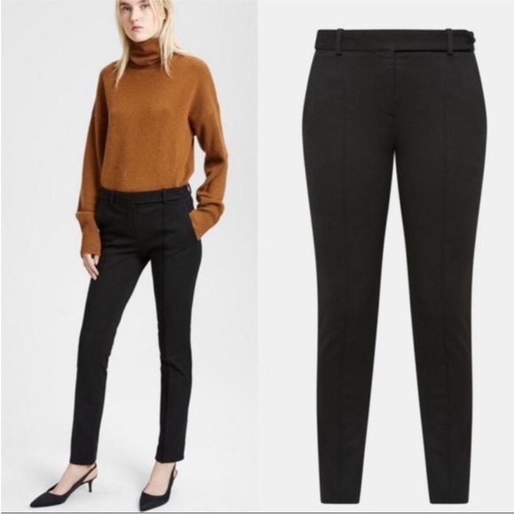 Theory black pintuck pants twill 2 knit size 4 - Picture 1 of 7